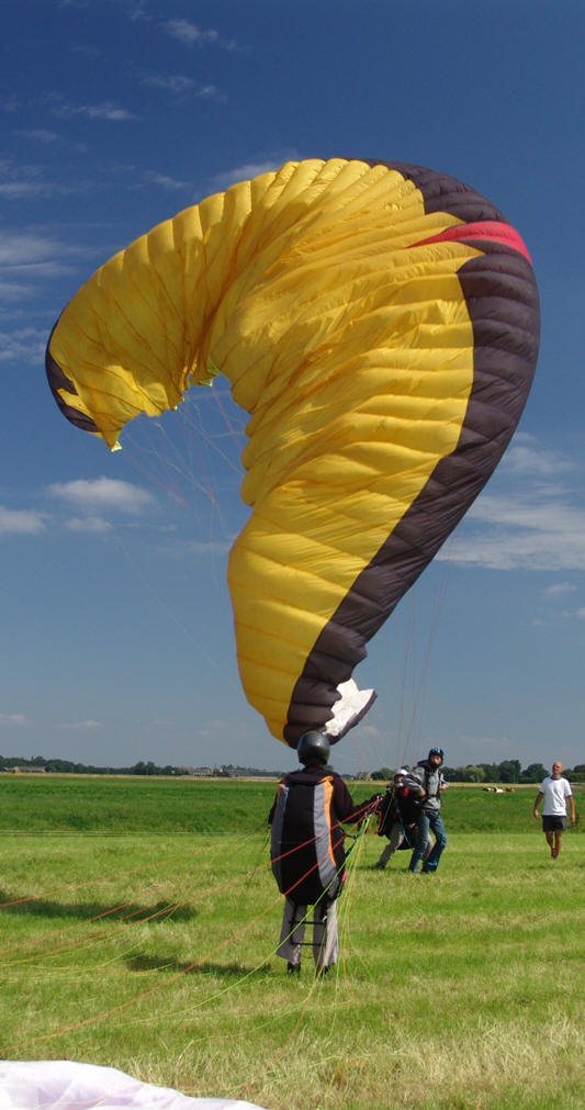 tandemscherm tijdens landing